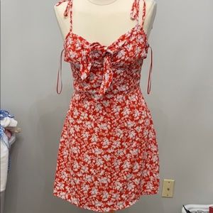 RED FLORAL DRESS || COTTON CANDY LA